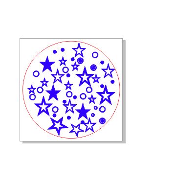 Stars dots stamp 37 x 37.mm round  Rubber only